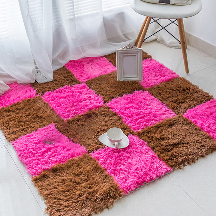 Kalsten | Bedroom Carpet Tiles Solid Square Shag Stain Resistant Carpet Tiles