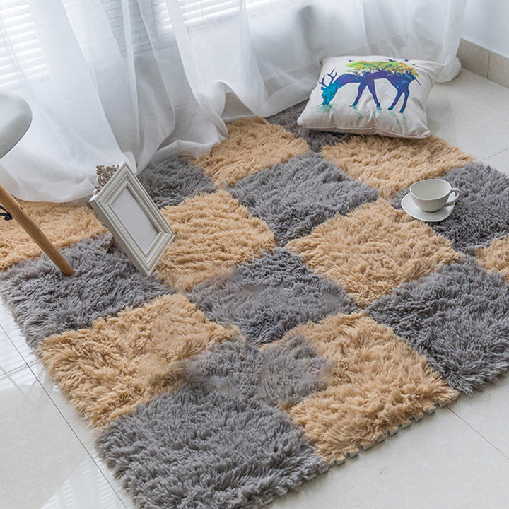 Kalsten | Bedroom Carpet Tiles Solid Square Shag Stain Resistant Carpet Tiles
