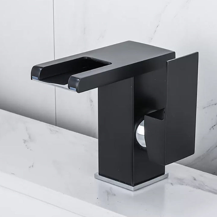Kalsten | Waterfall basin mixer tap square lever handle with LED three-color light