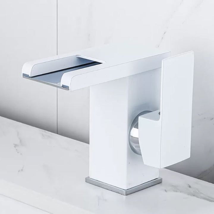 Kalsten | Waterfall basin mixer tap square lever handle with LED three-color light