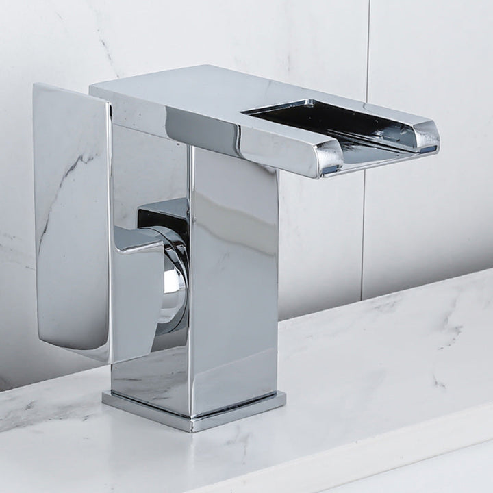 Kalsten | Waterfall basin mixer tap square lever handle with LED three-color light