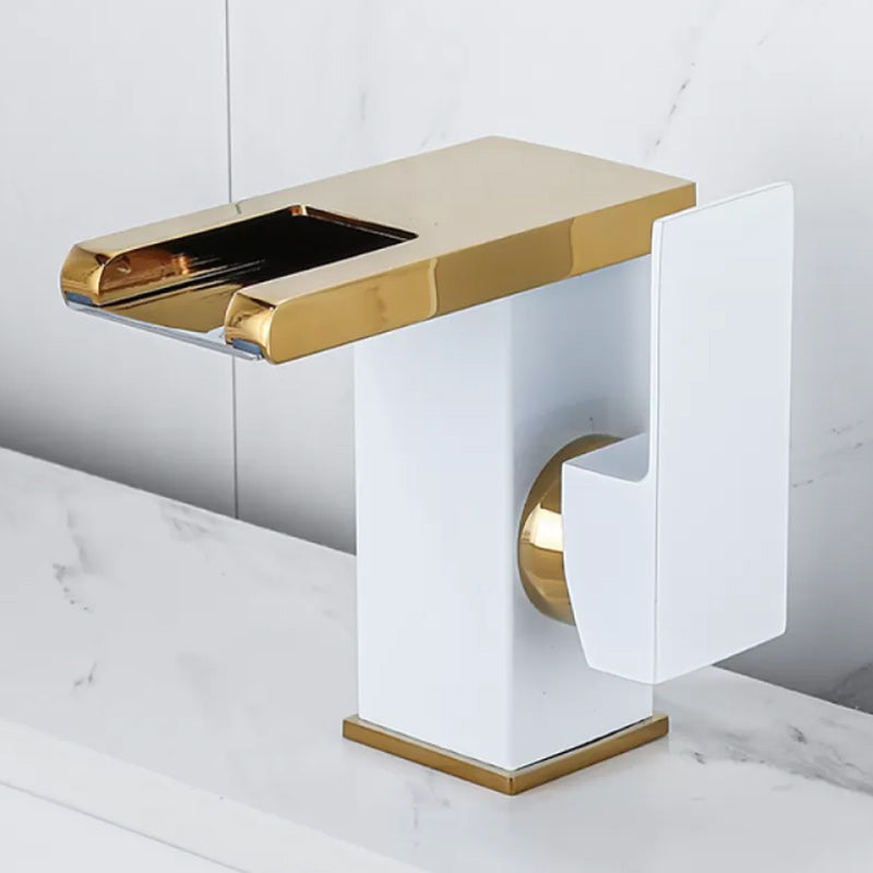 Kalsten | Waterfall basin mixer tap square lever handle with LED three-color light