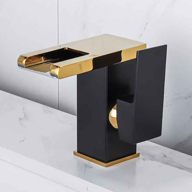 Kalsten | Waterfall basin mixer tap square lever handle with LED three-color light