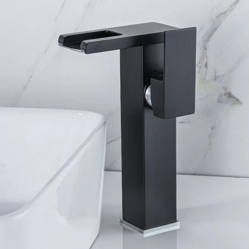 Kalsten | Waterfall basin mixer tap square lever handle with LED three-color light