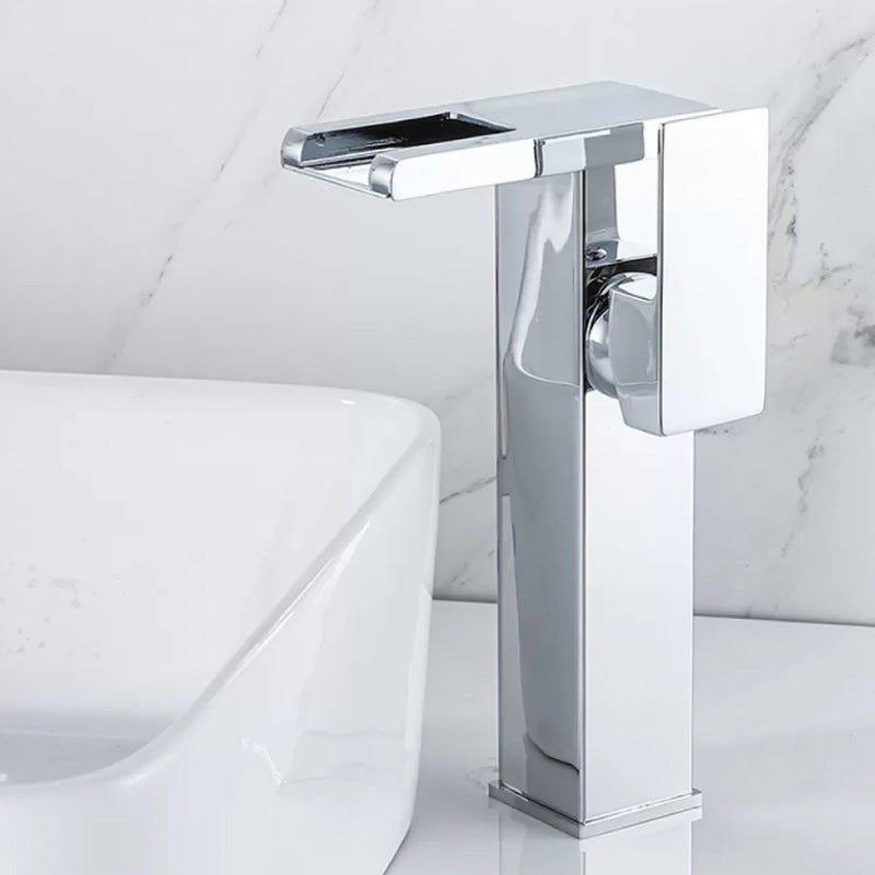 Kalsten | Waterfall basin mixer tap square lever handle with LED three-color light