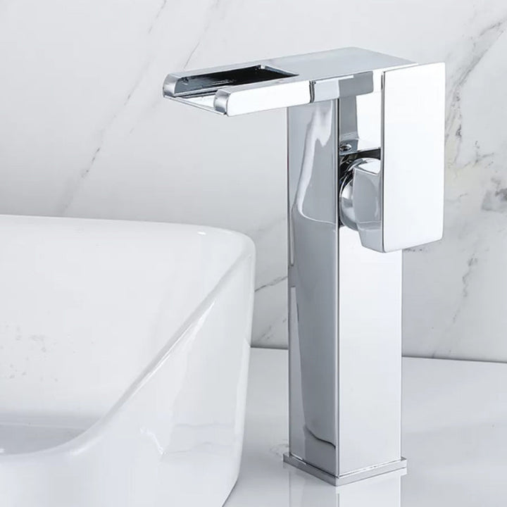 Kalsten | Waterfall basin mixer tap square lever handle with LED three-color light