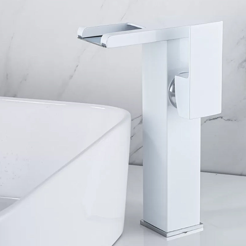 Kalsten | Waterfall basin mixer tap square lever handle with LED three-color light