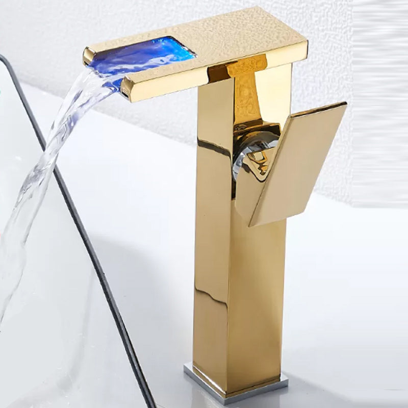 Kalsten | Waterfall basin mixer tap square lever handle with LED three-color light