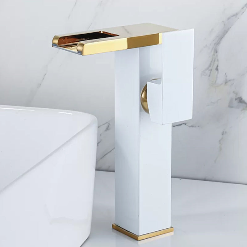 Kalsten | Waterfall basin mixer tap square lever handle with LED three-color light