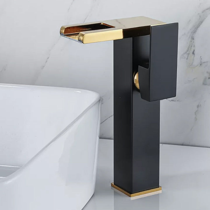 Kalsten | Waterfall basin mixer tap square lever handle with LED three-color light