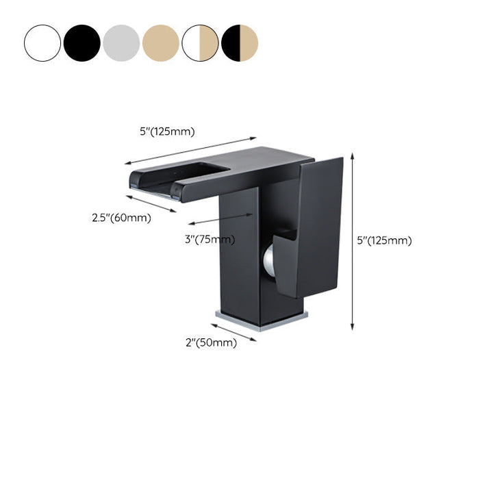 Kalsten | Waterfall basin mixer tap square lever handle with LED three-color light