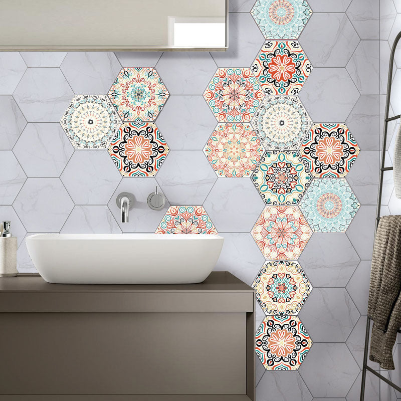 Kalsten | Plastic Mosaic Tile Wallpaper Hexagonal for Stick-On and Removable Back Wall Tile