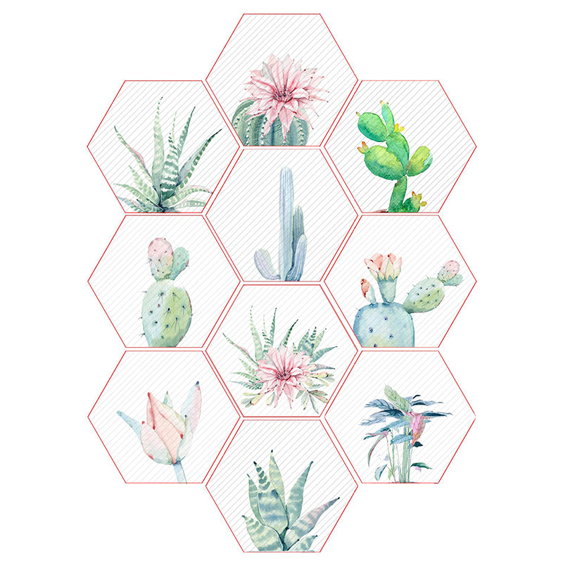 Kalsten | Plastic Mosaic Tile Wallpaper Hexagonal for Stick-On and Removable Back Wall Tile