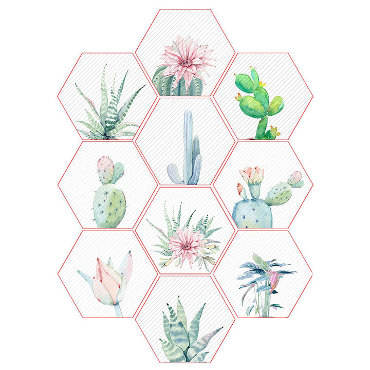 Kalsten | Plastic Mosaic Tile Wallpaper Hexagonal for Stick-On and Removable Back Wall Tile