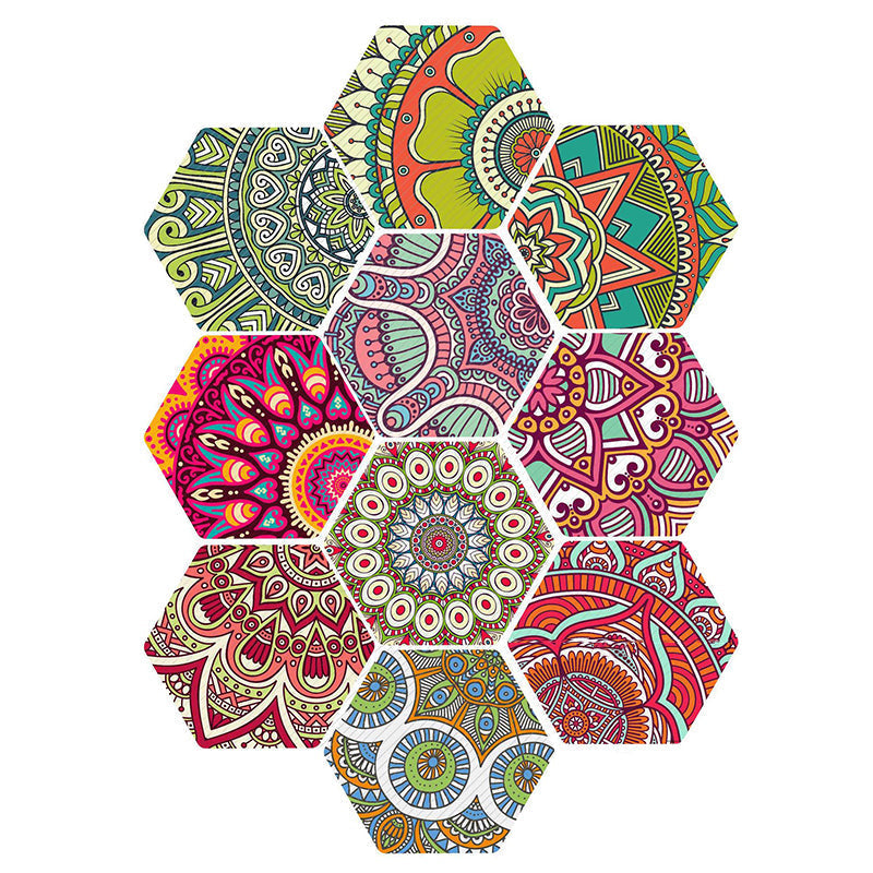 Kalsten | Plastic Mosaic Tile Wallpaper Hexagonal for Stick-On and Removable Back Wall Tile