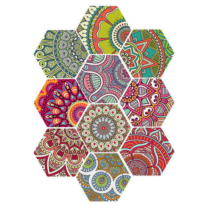 Kalsten | Plastic Mosaic Tile Wallpaper Hexagonal for Stick-On and Removable Back Wall Tile