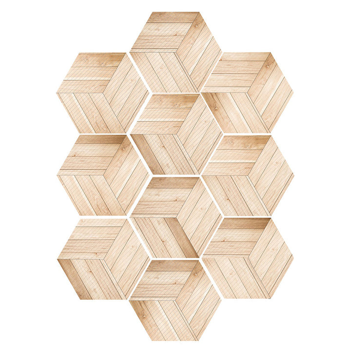 Kalsten | Plastic Mosaic Tile Wallpaper Hexagonal for Stick-On and Removable Back Wall Tile