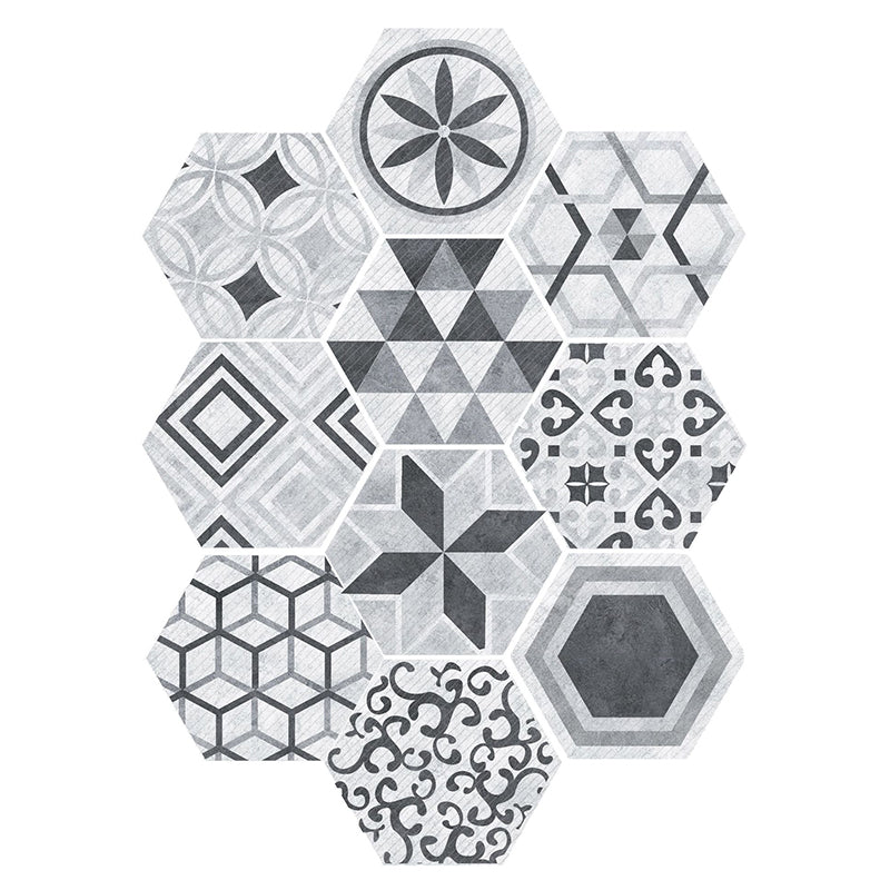 Kalsten | Plastic Mosaic Tile Wallpaper Hexagonal for Stick-On and Removable Back Wall Tile