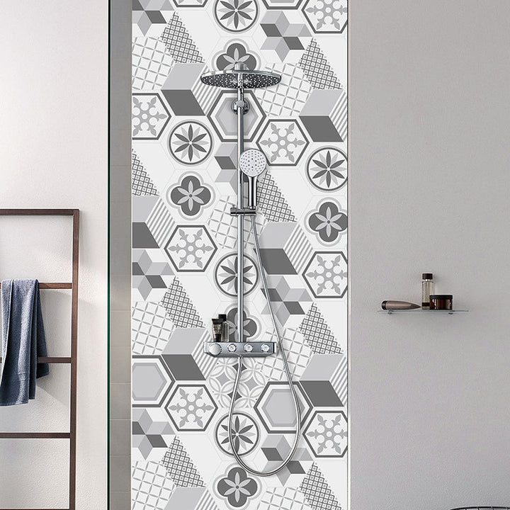 Kalsten | Plastic Mosaic Tile Wallpaper Hexagonal for Stick-On and Removable Back Wall Tile