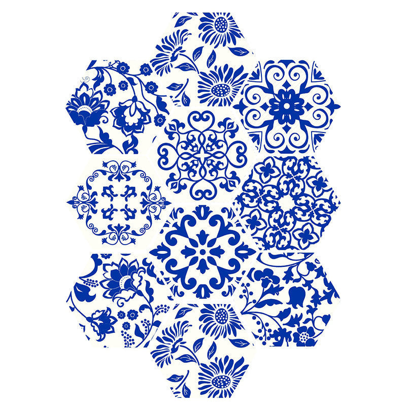 Kalsten | Plastic Mosaic Tile Wallpaper Hexagonal for Stick-On and Removable Back Wall Tile