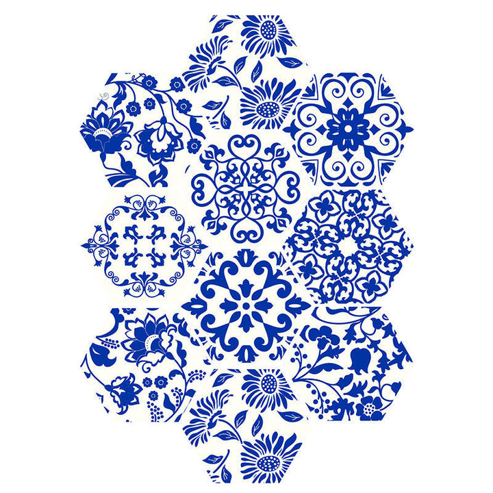 Kalsten | Plastic Mosaic Tile Wallpaper Hexagonal for Stick-On and Removable Back Wall Tile