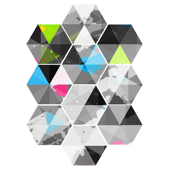 Kalsten | Plastic Mosaic Tile Wallpaper Hexagonal for Stick-On and Removable Back Wall Tile