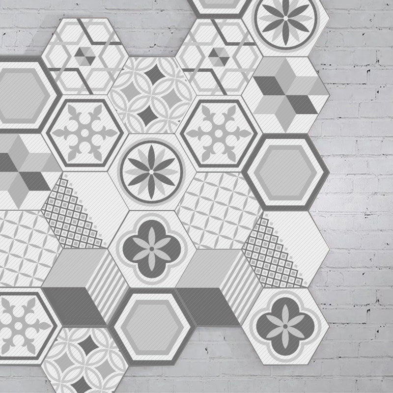 Kalsten | Plastic Mosaic Tile Wallpaper Hexagonal for Stick-On and Removable Back Wall Tile