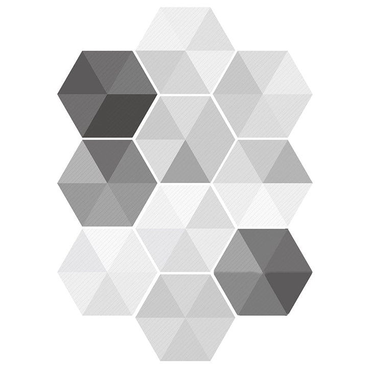 Kalsten | Plastic Mosaic Tile Wallpaper Hexagonal for Stick-On and Removable Back Wall Tile