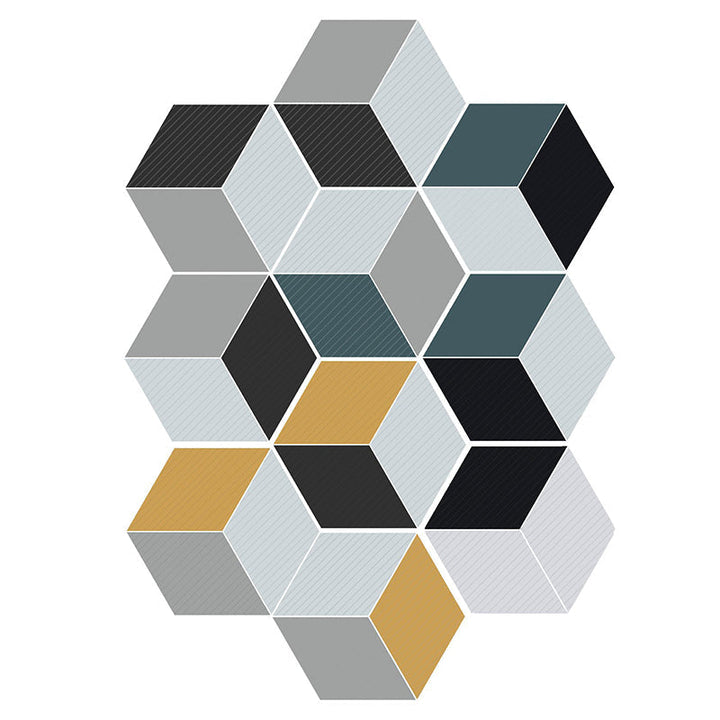 Kalsten | Plastic Mosaic Tile Wallpaper Hexagonal for Stick-On and Removable Back Wall Tile