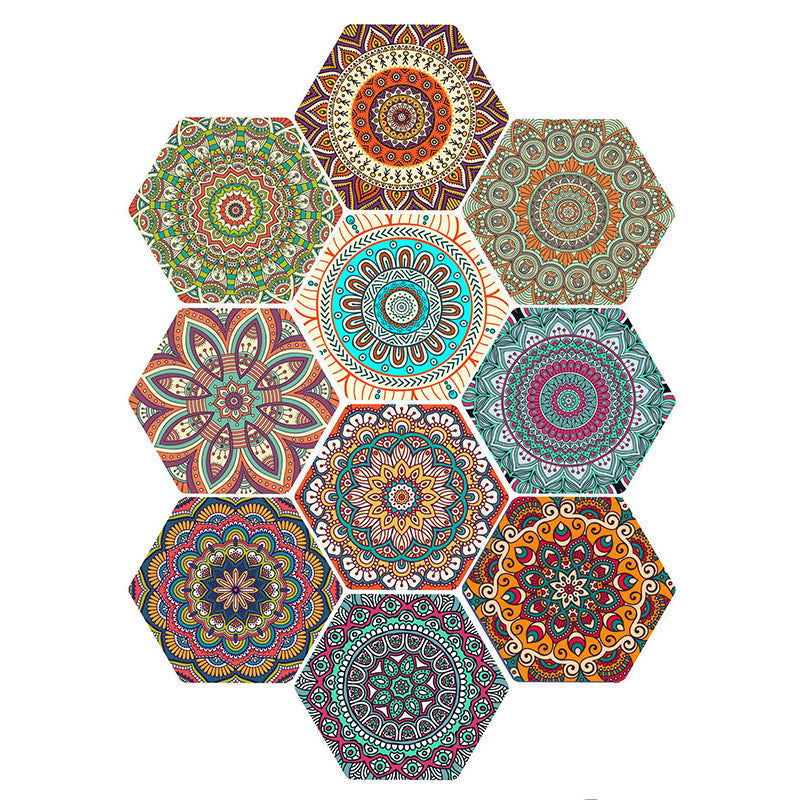 Kalsten | Plastic Mosaic Tile Wallpaper Hexagonal for Stick-On and Removable Back Wall Tile