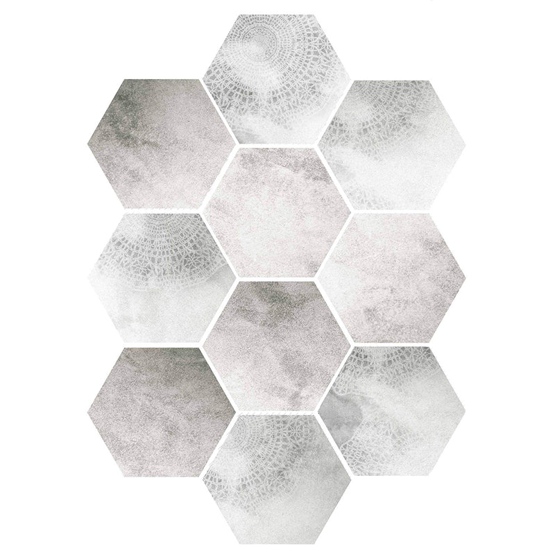 Kalsten | Plastic Mosaic Tile Wallpaper Hexagonal for Stick-On and Removable Back Wall Tile