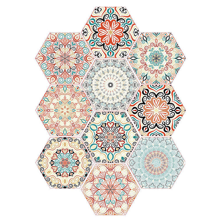 Kalsten | Plastic Mosaic Tile Wallpaper Hexagonal for Stick-On and Removable Back Wall Tile