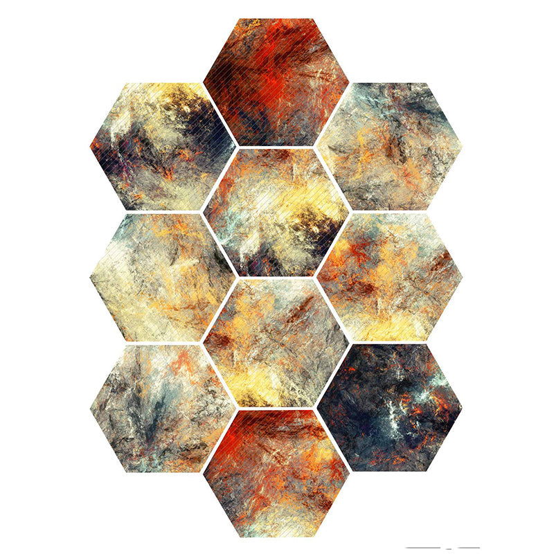Kalsten | Plastic Mosaic Tile Wallpaper Hexagonal for Stick-On and Removable Back Wall Tile