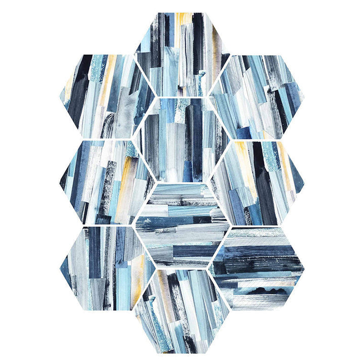 Kalsten | Plastic Mosaic Tile Wallpaper Hexagonal for Stick-On and Removable Back Wall Tile