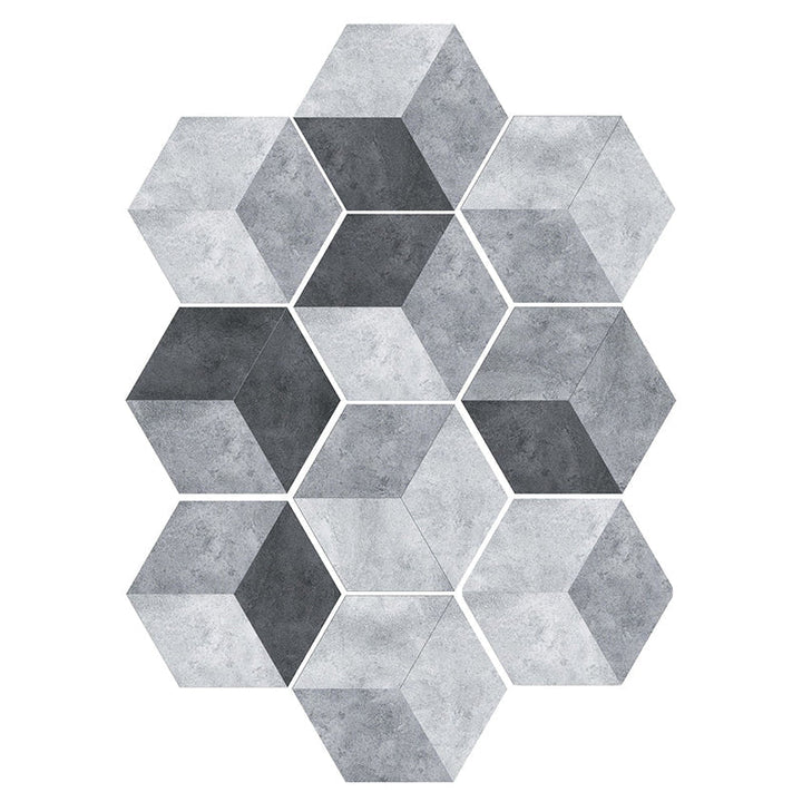 Kalsten | Plastic Mosaic Tile Wallpaper Hexagonal for Stick-On and Removable Back Wall Tile