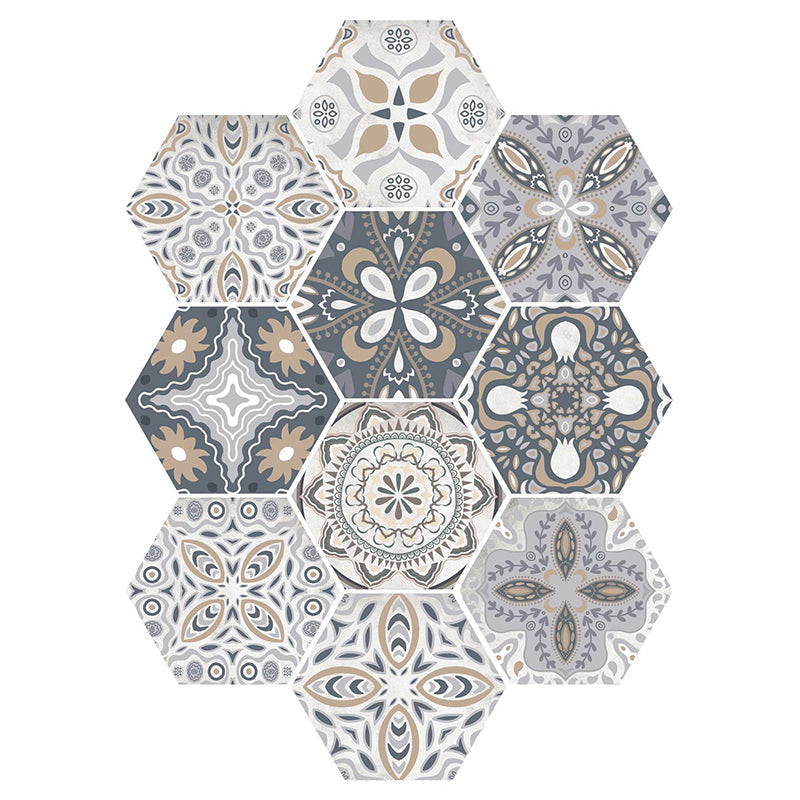 Kalsten | Plastic Mosaic Tile Wallpaper Hexagonal for Stick-On and Removable Back Wall Tile