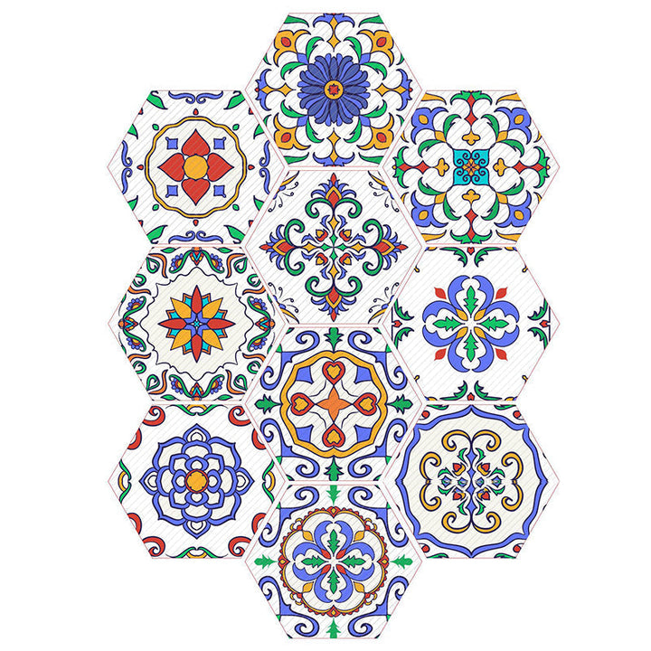 Kalsten | Plastic Mosaic Tile Wallpaper Hexagonal for Stick-On and Removable Back Wall Tile