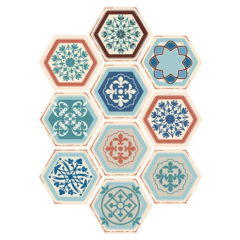 Kalsten | Plastic Mosaic Tile Wallpaper Hexagonal for Stick-On and Removable Back Wall Tile