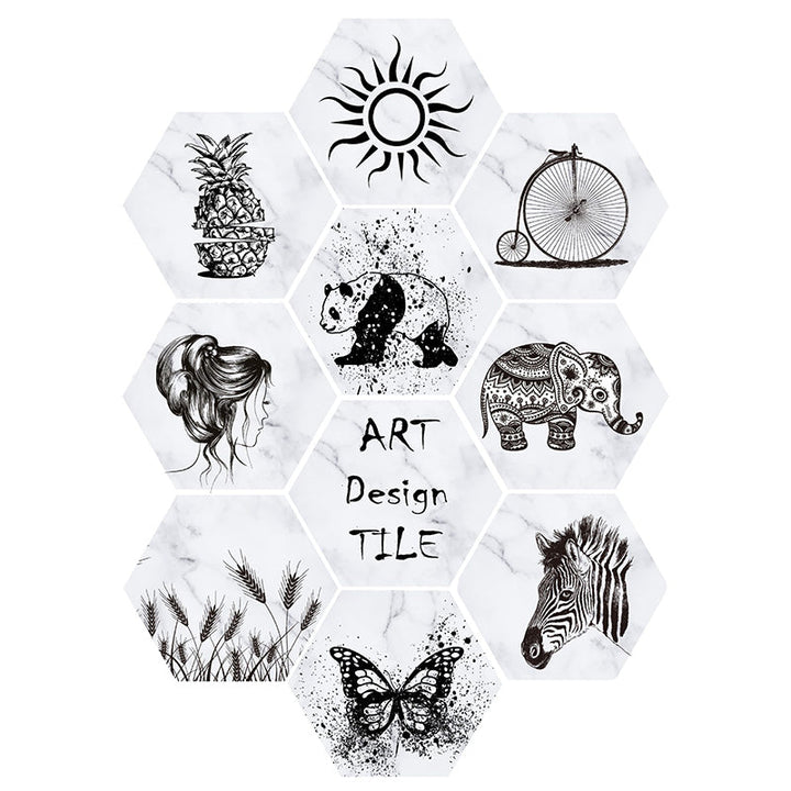 Kalsten | Plastic Mosaic Tile Wallpaper Hexagonal for Stick-On and Removable Back Wall Tile