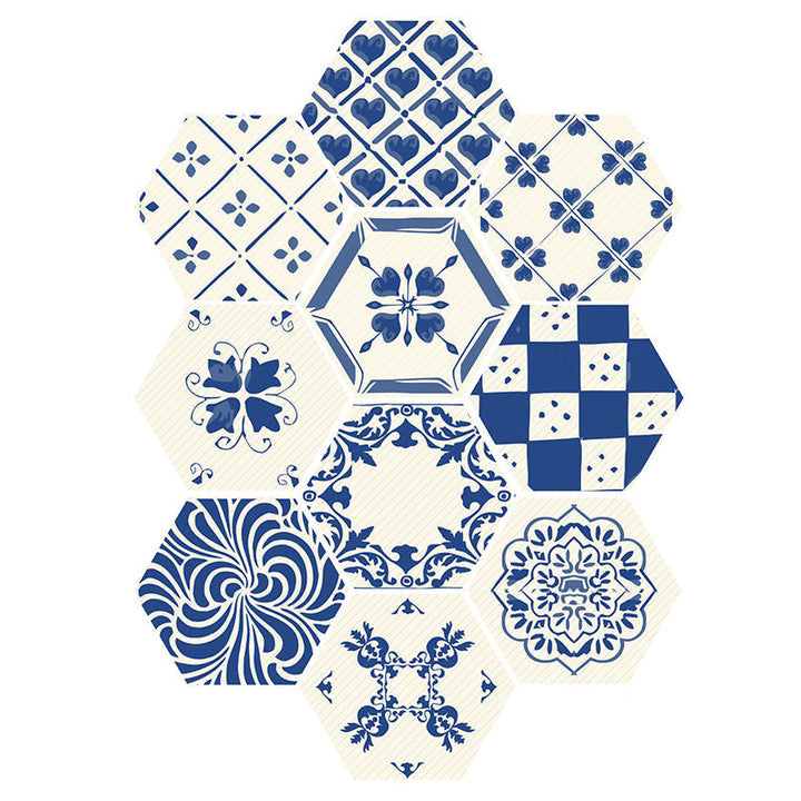 Kalsten | Plastic Mosaic Tile Wallpaper Hexagonal for Stick-On and Removable Back Wall Tile