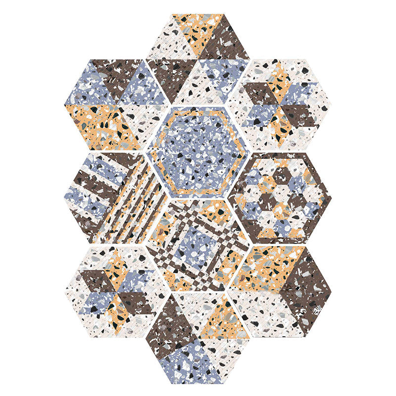Kalsten | Plastic Mosaic Tile Wallpaper Hexagonal for Stick-On and Removable Back Wall Tile