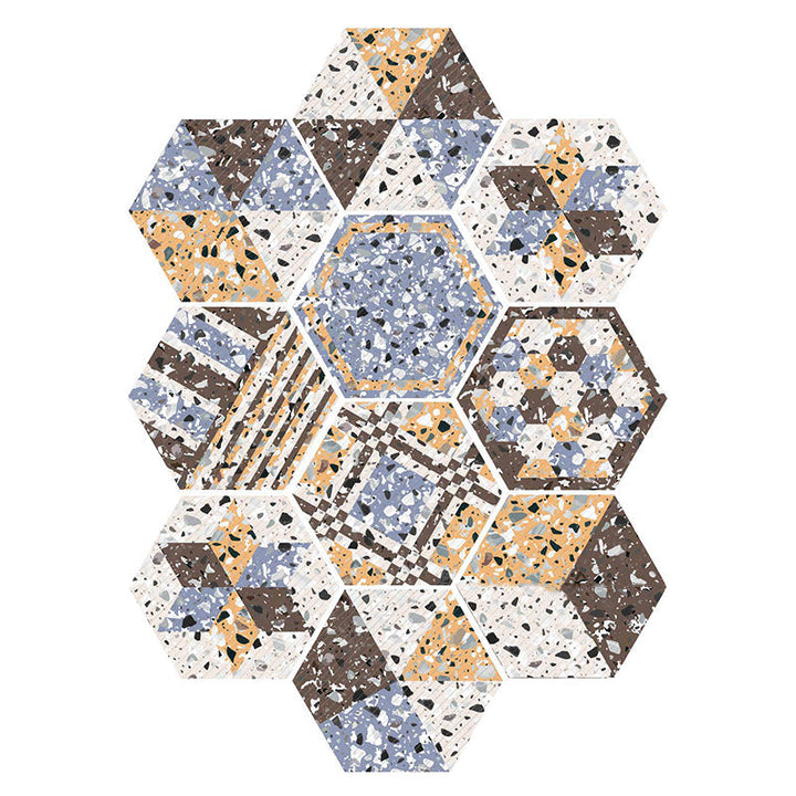 Kalsten | Plastic Mosaic Tile Wallpaper Hexagonal for Stick-On and Removable Back Wall Tile
