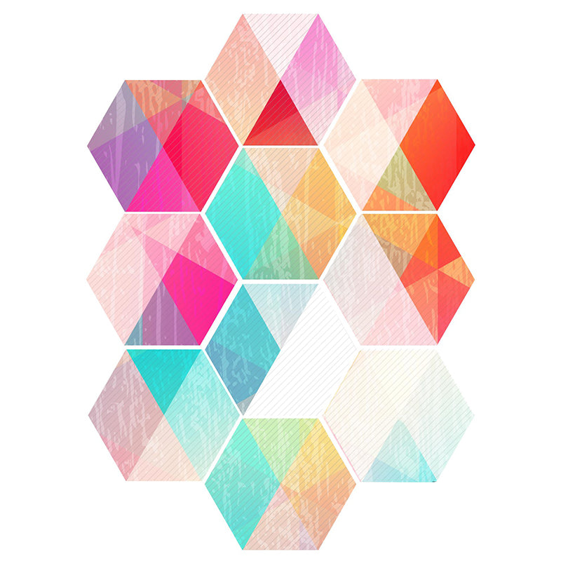 Kalsten | Plastic Mosaic Tile Wallpaper Hexagonal for Stick-On and Removable Back Wall Tile