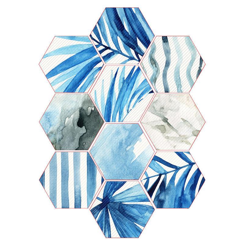 Kalsten | Plastic Mosaic Tile Wallpaper Hexagonal for Stick-On and Removable Back Wall Tile