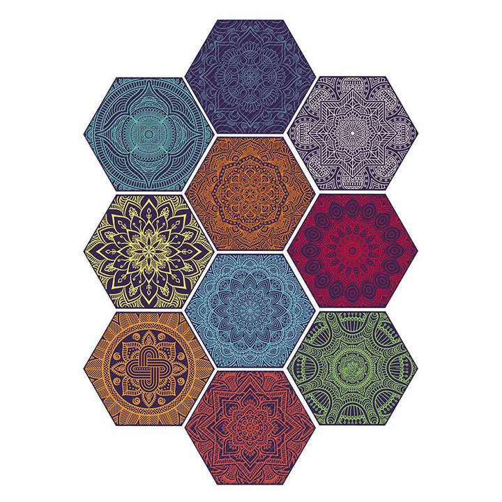 Kalsten | Plastic Mosaic Tile Wallpaper Hexagonal for Stick-On and Removable Back Wall Tile