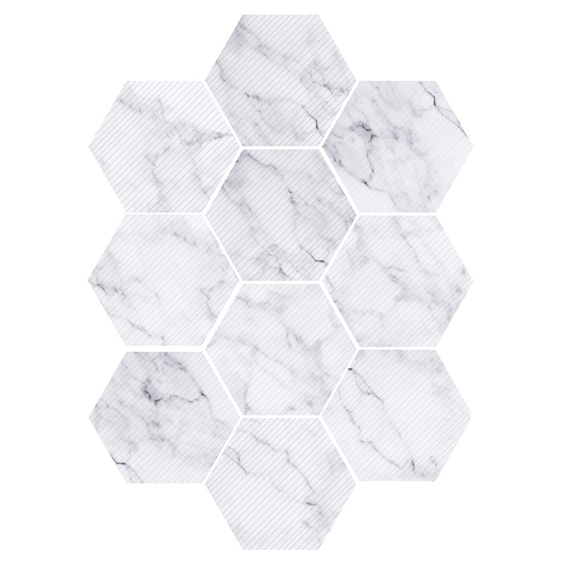 Kalsten | Plastic Mosaic Tile Wallpaper Hexagonal for Stick-On and Removable Back Wall Tile
