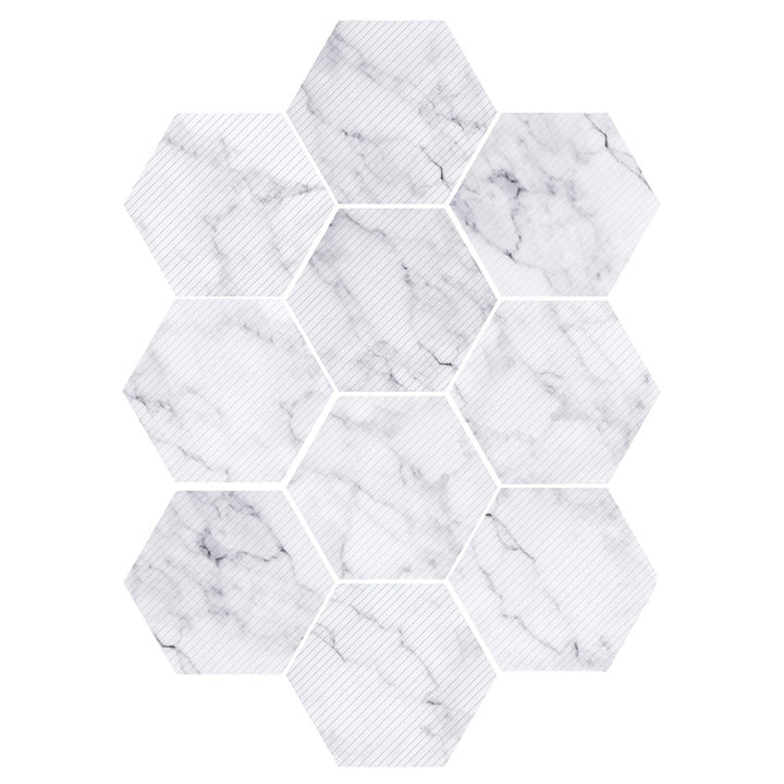 Kalsten | Plastic Mosaic Tile Wallpaper Hexagonal for Stick-On and Removable Back Wall Tile