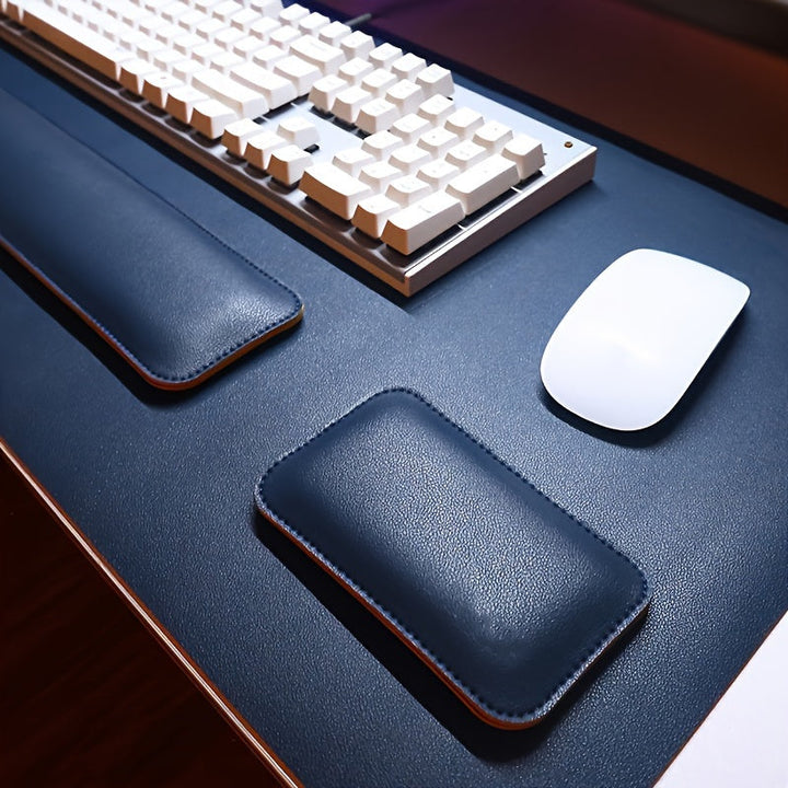 Kalsten | Three-Piece Desk Set made of PU Leather - With Pad and Wrist Supports