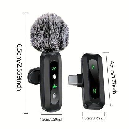 Skanto | Wireless Lavalier Microphone | USB-C Plug and Play for Mobile | Black