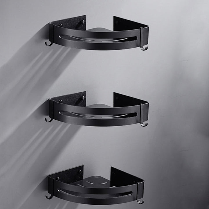 Kalsten | Matt Black Modern Bathroom Accessory Set, Set of 3, Bathroom Shelf